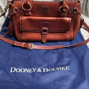 Dooney & Bourke Florentine leather satchel with tassels. VGC!